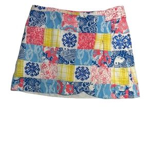 Lilly Pulitzer gorgeous skort in size 8. Patchwork design. Embroidered squares